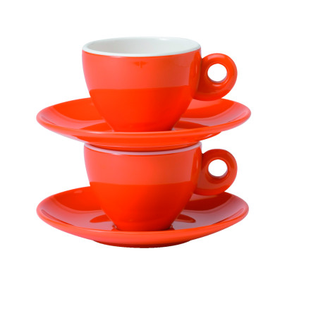 ESPRESSO SET ORANGE (2 TASSE + 2 SOUS TASSE)