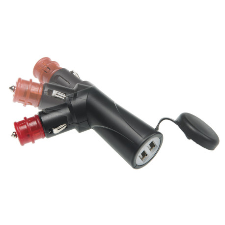 CHARGEUR PIVOTANT 2 USB 12V/24V 5V 2,1A
