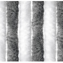 CHENILLE 60 X 185 GRIS ARGENT/BLANC