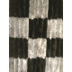 CHENILLE DAMIER 60 X 185 NOIR ET GRIS
