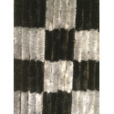 CHENILLE DAMIER 60 X 185 NOIR ET GRIS