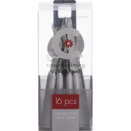 COUVERTS GRIS - 16 PIECES