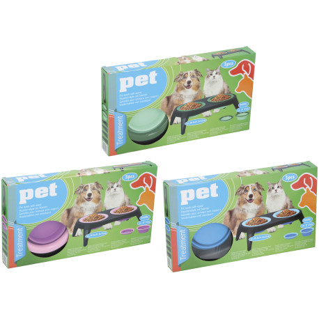 GAMELLES DOUBLE RETRACTABLES SUR SUPPORT 500 ML