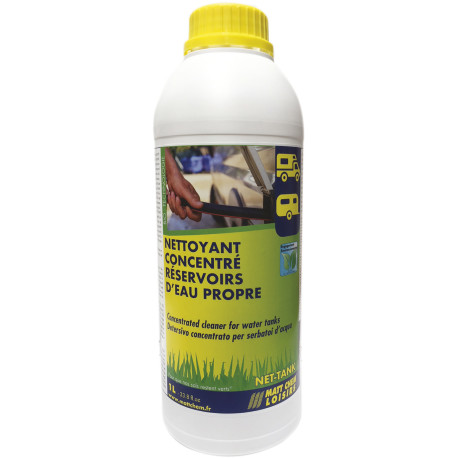 NETTOYANT CONCENTRE ALIMENTAIRE POUR RESERVOIR EAUX PROPRES BIDON 1L NET TANK