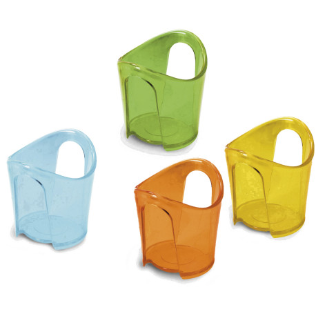 PORTE GOBELET PLASTIQUE LOT DE 4 COULEURS ASSORTIS