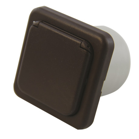 PRISE*** 220V MARRON SCHUKO AVEC COUV.