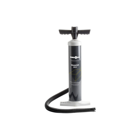 POMPE DE GONFLAGE MANUELLE WHISPER ALU AVEC 4 EMBOUTS ET NANOMETRE BRUNNER
