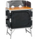 MEUBLE DE CUISINE CUBE AZABACHE 2 ETAGERES PARE-FEU AVEC PIEDS NOIR BRUNNER