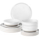 PACK VAISSELLE MIDDAY ODETTE BLANC 12 PIECES STONE TOUCH ANTIGLISSE BRUNNER