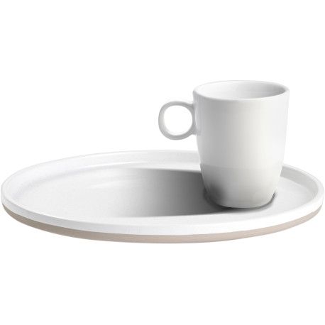 TASSE EXPRESSO ET SOUCOUPE ODETTE BLANC STONE TOUCH ANTIGLISSE BRUNNER