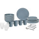 PACK VAISSELLE ALL INCLUSIVE DANS BOX DOLOMIT BLEU 36 PIECES STONE TOUCH ANTIGLISSE BRUNNER