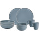 PACK VAISSELLE TETE A TETE DOLOMIT BLEU 8 PIECES STONE TOUCH ANTIGLISSE BRUNNER