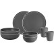 PACK VAISSELLE TETE A TETE DOLOMIT GRIS 8 PIECES STONE TOUCH ANTIGLISSE BRUNNER