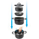 COUVERCLE UNIVERSEL EN VERRE ET SILICONE COVERY TRIO POUR Ø 20/18/16 CM BRUNNER