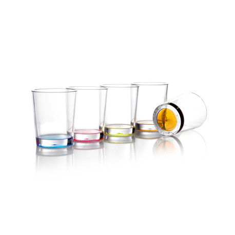 SET 4 VERRES EMPILABLES ANTIGLISSE SAN ASSORTIS 30 CL MULTIGLASS COLOR BRUNNER