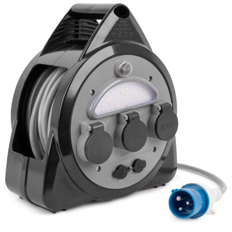 RALLONGE 15 M AVEC DEVIDOIR LAMPE USB PRISES ONBORAD 15 GRIS BRUNNER