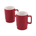 GOBELET EMPILABLES 2 PCS ROUGE