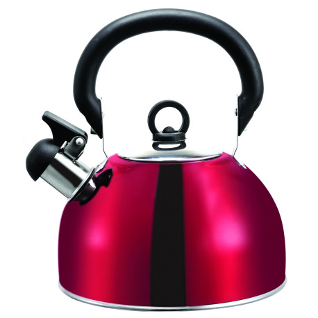 BOUILLOIRE ACIER INOX 2.5 L ROUGE A POIGNEE