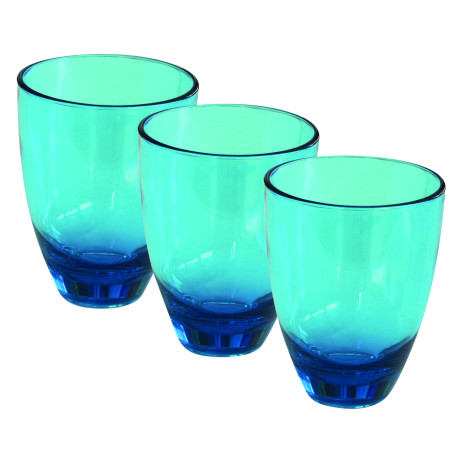 PACK 3 PETITS VERRES MASSA BLEU INCASA