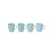 SET COOL WHITE 4 MUGS ANTI GLISSE