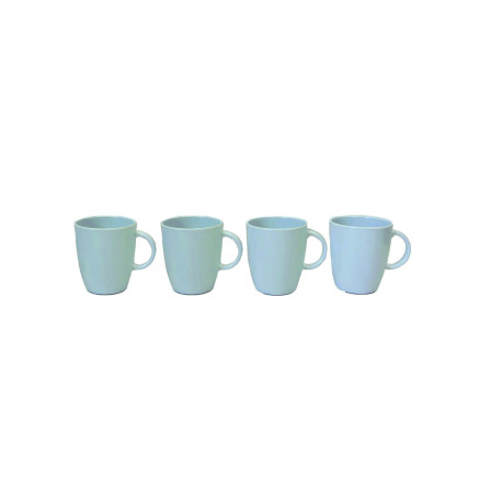 SET COOL WHITE 4 MUGS ANTI GLISSE