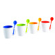 SET DE 4 MUGS 35 CL ET CUILLERES BLANC/MULTICOLORE