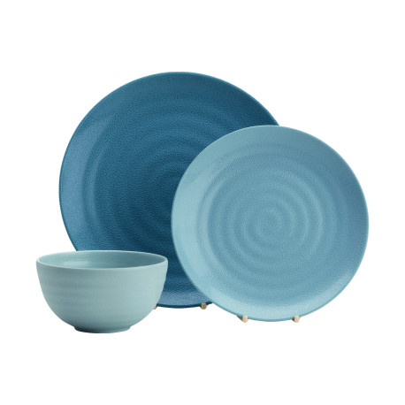 KIT MELAMINE 12 PIECES NUANCES DE BLEU