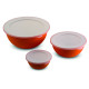 SET DE 3 SALADIERS AVEC COUVERCLE ORANGE