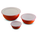 SET DE 3 SALADIERS AVEC COUVERCLE ORANGE