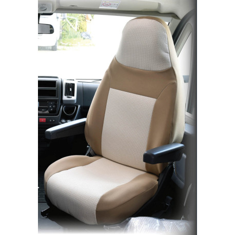 HOUSSE UNIVERSELLE + APPUI-TETE INTEGRE BEIGE X2 FORME 2