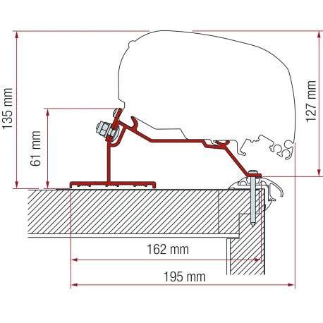 ADAPTATEUR CARAVAN ROOF 550 F65 F80