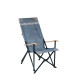FAUTEUIL ALU, BOIS ET TOILE VINTAGE