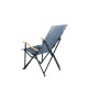 FAUTEUIL ALU, BOIS ET TOILE VINTAGE