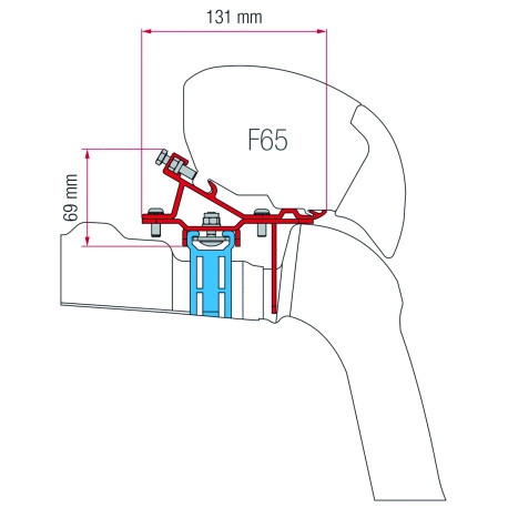 KIT ADAPTATEUR VW CRAFTER AVEC GALERIE APRES 2017 F65