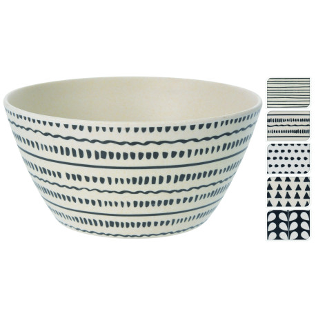 SALADIER Ø 24CM BAMBOU ETHNIC 4 MOTIFS ASSORTIS