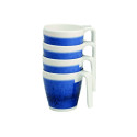 SET 4 MUGS AZURE EMPILABLES
