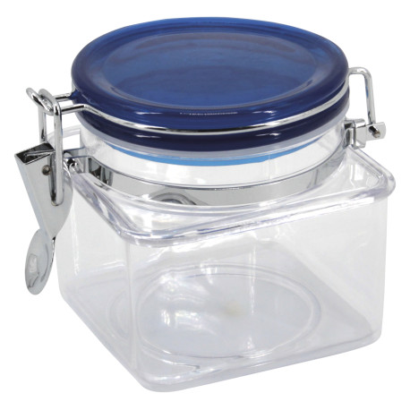 P0T HERMETIQUE CARRE 0.8L COUVERCLE BLEU
