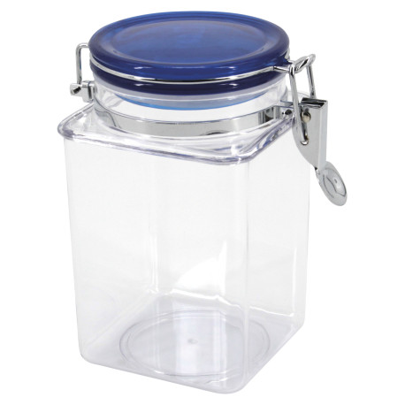 POT HERMETIQUE CARRE 1.4L COUVERCLE BLEU