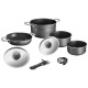 POPOTE FLAVOR Ø 22 CM NOIR 7 PIECES- BRUNNER