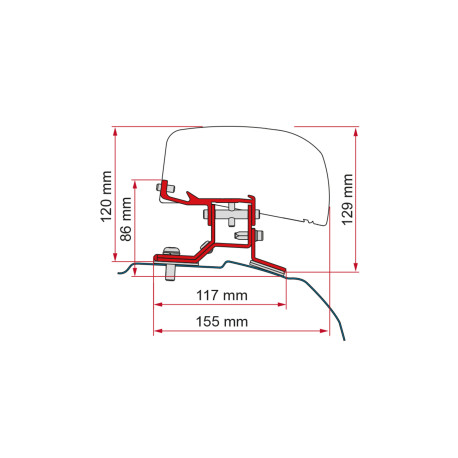 KIT ADAPTATEUR FORD CUSTOM F40VAN CONDUITE A DROITE