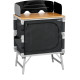 MEUBLE DE CUISINE CUBE AZABACHE 2 ETAGERES PARE-FEU AVEC PIEDS NOIR BRUNNER