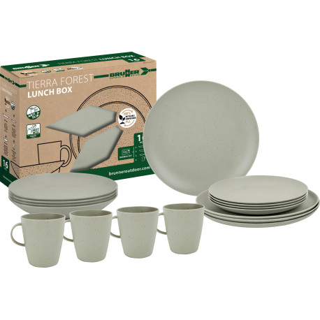 PACK VAISSELLE ECOLOGIQUE LUNCH BOX TIERRA FOREST 16 PIECES BRUNNER