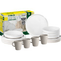 PACK VAISSELLE LUNCH BOX ODETTE BLANC 16 PIECES STONE TOUCH ANTIGLISSE BRUNNER