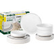PACK VAISSELLE MIDDAY ODETTE BLANC 12 PIECES STONE TOUCH ANTIGLISSE BRUNNER