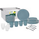 PACK VAISSELLE ALL INCLUSIVE DANS BOX DOLOMIT BLEU 36 PIECES STONE TOUCH ANTIGLISSE BRUNNER
