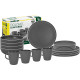 PACK VAISSELLE LUNCH BOX DOLOMIT GRIS 16 PIECES STONE TOUCH ANTIGLISSE BRUNNER