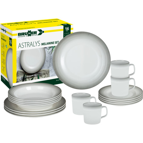 PACK VAISSELLE ASTRALYS 16 PIECES MELAMINE ANTIGLISSE BRUNNER