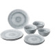 PACK VAISSELLE MIDDAY PEARL 12 PIECES MELAMINE ANTIGLISSE BRUNNER