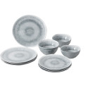 PACK VAISSELLE MIDDAY PEARL 12 PIECES MELAMINE ANTIGLISSE BRUNNER