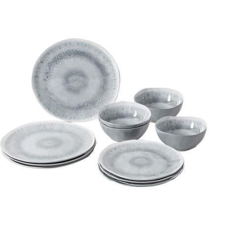 PACK VAISSELLE MIDDAY PEARL 12 PIECES MELAMINE ANTIGLISSE BRUNNER